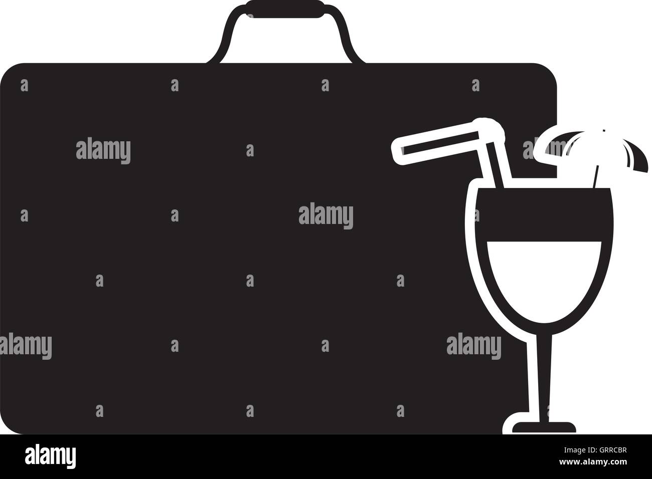travel suitcase and tropical cocktail icon Stock Vector Image & Art - Alamy