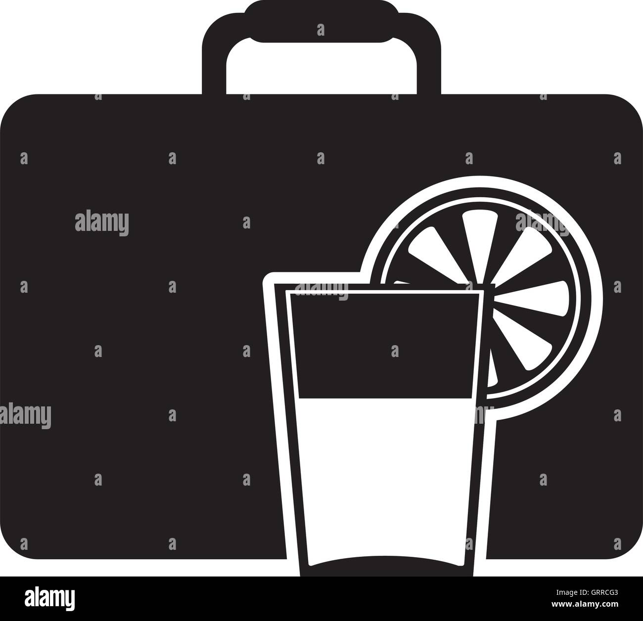 travel suitcase and tropical cocktail icon Stock Vector Image & Art - Alamy