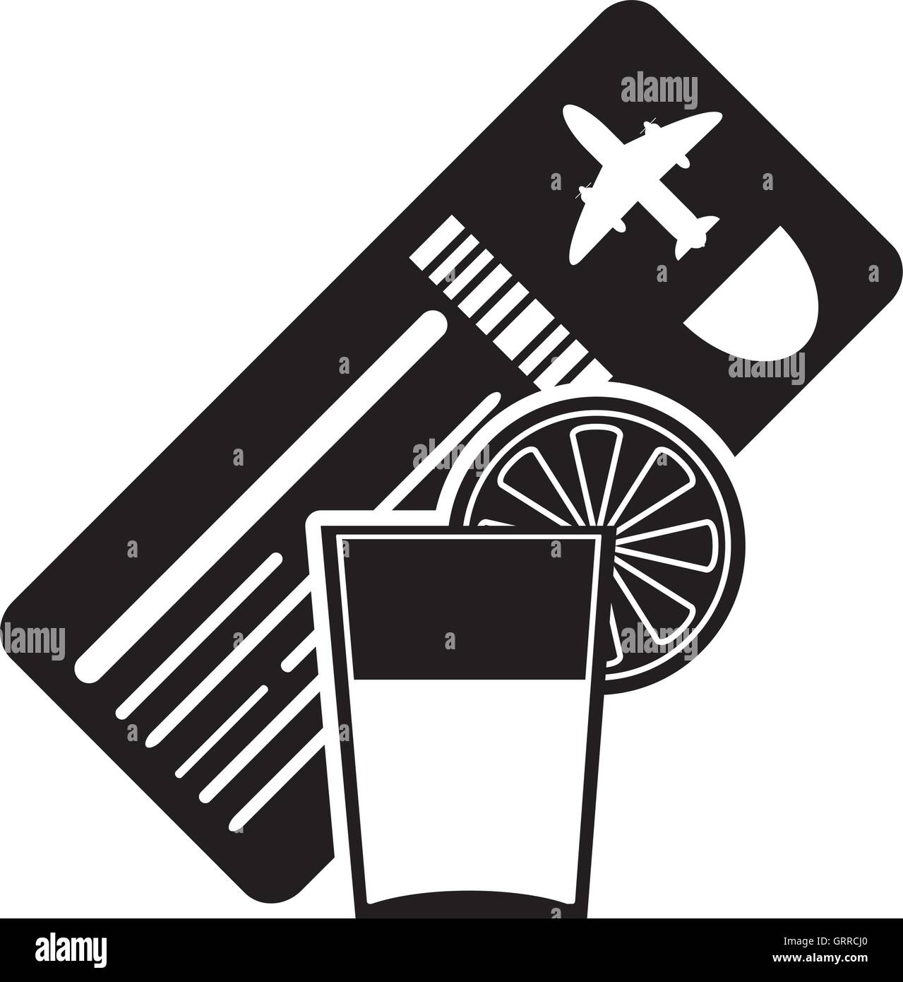 boarding pass or ticket icon Stock Vector