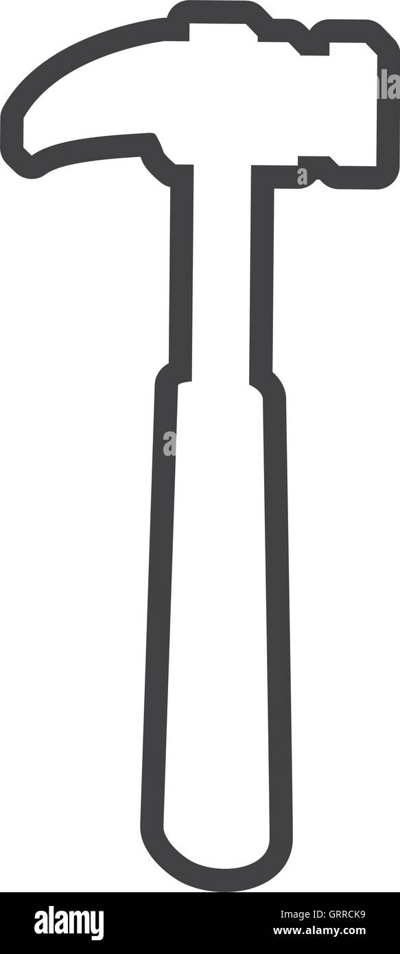 hammer tool repair construction industrial icon. Vector graphic Stock ...