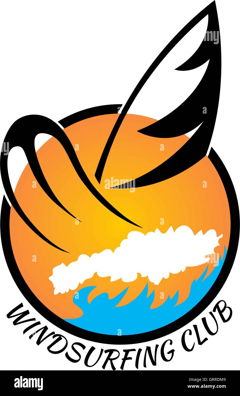 windsurfing logo vector illustration Stock Vector