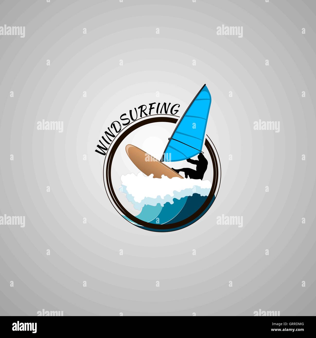 windsurfing logo vector illustration Stock Vector