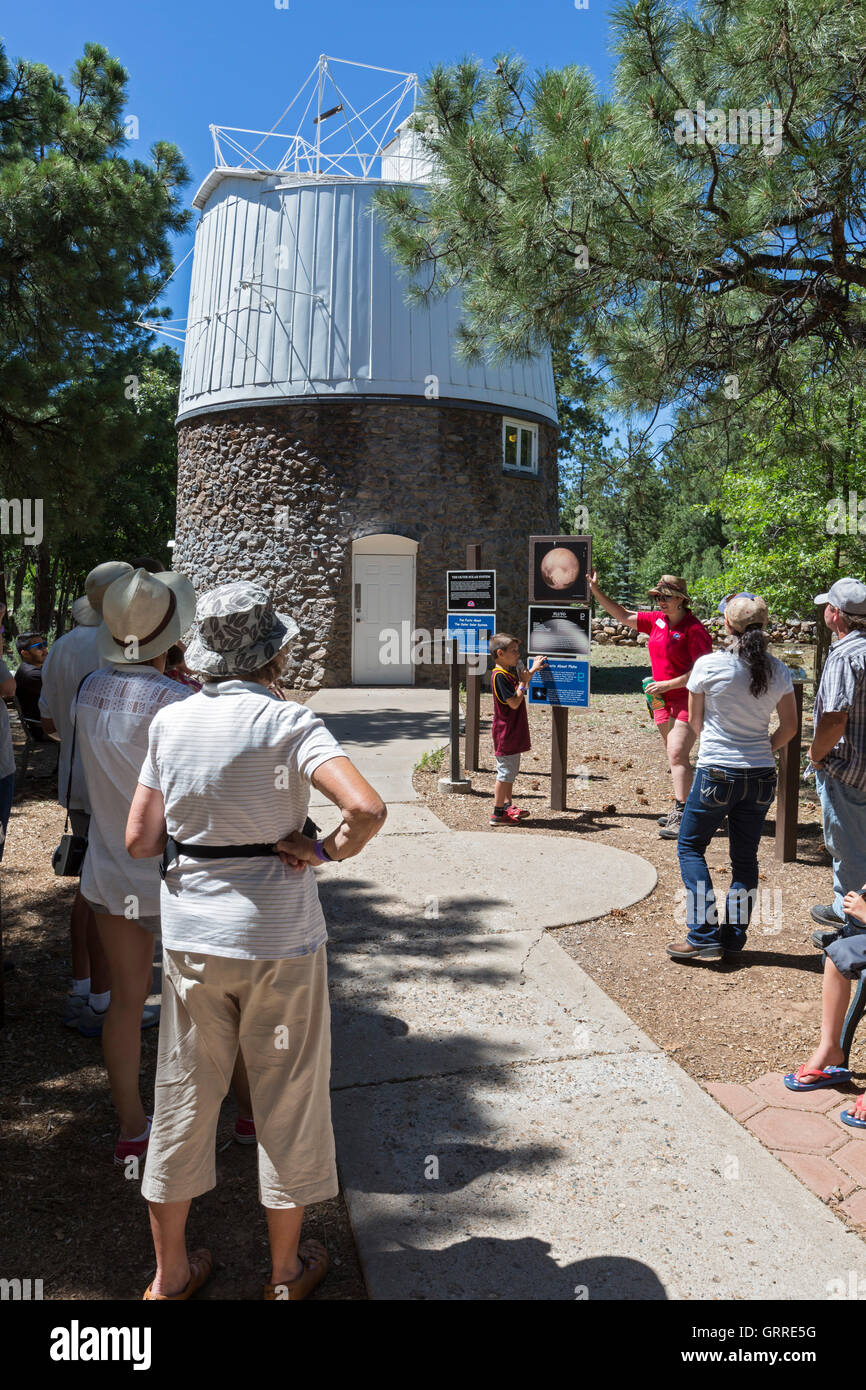 Flagstaff, Arizona A guide tells visitors to the Lowell Observatory about the Pluto Telescope