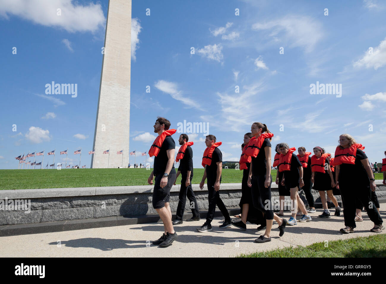 Silent protest by DCRally4Refugees participants - Washington, DC USA Stock Photo