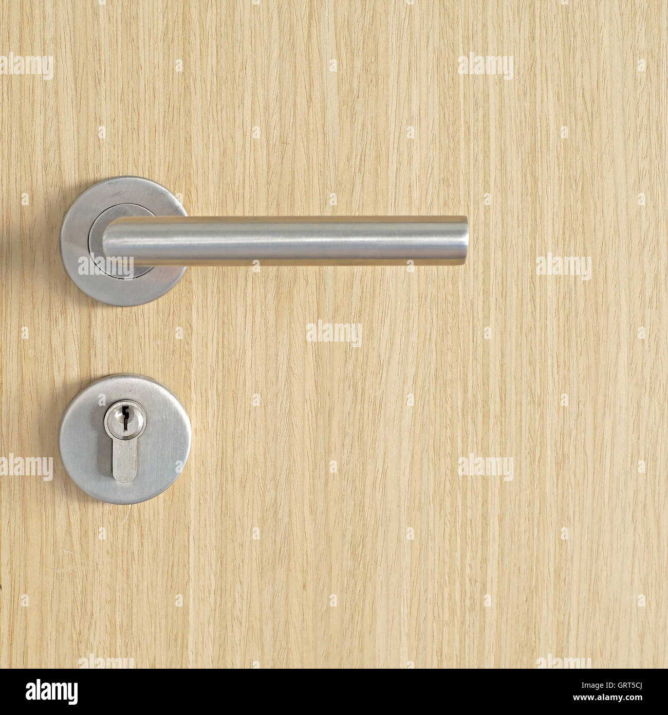 door handle and keyhole on wooden door Stock Photo Alamy