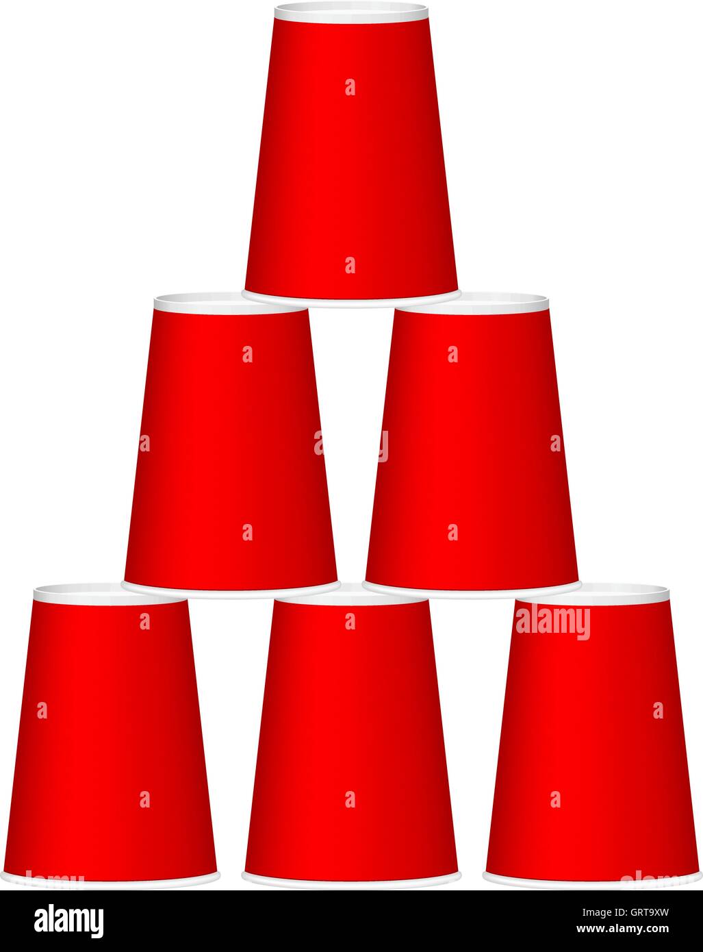 Pyramid of cups in red design Stock Vector Image & Art Alamy