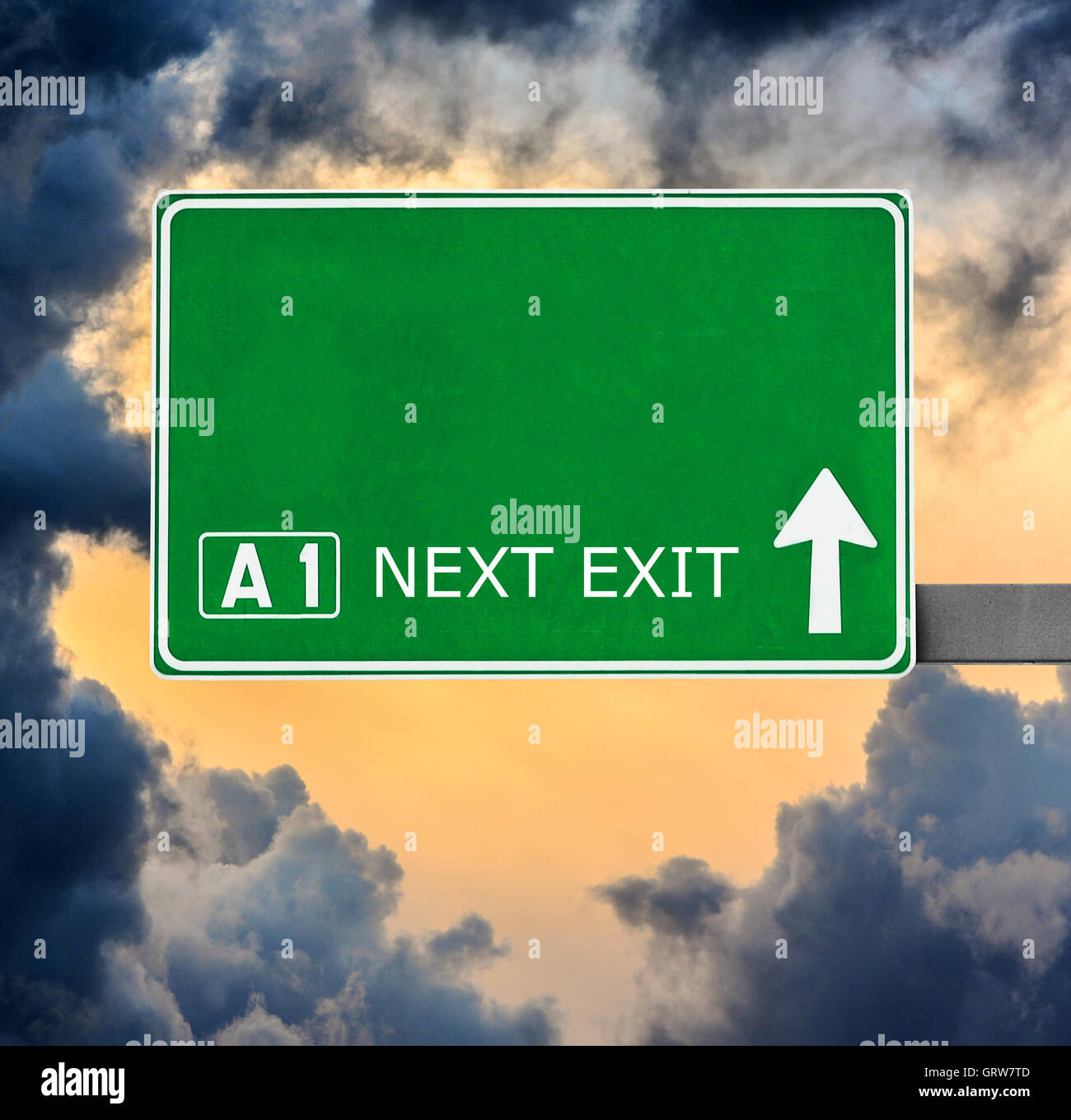 Blank road sign against clear blue sky Stock Photo - Alamy