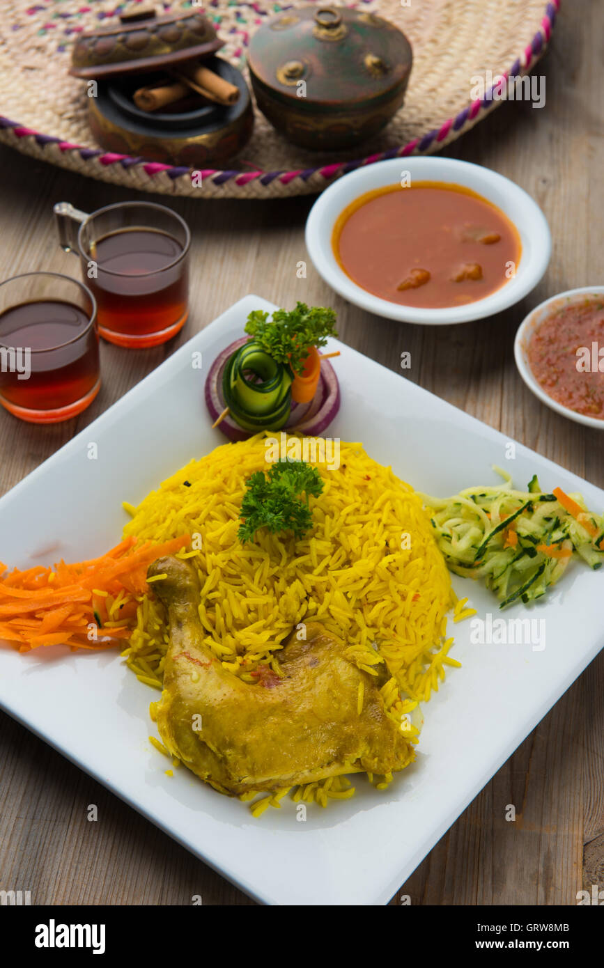 chicken mandi, popular arab rice Stock Photo - Alamy