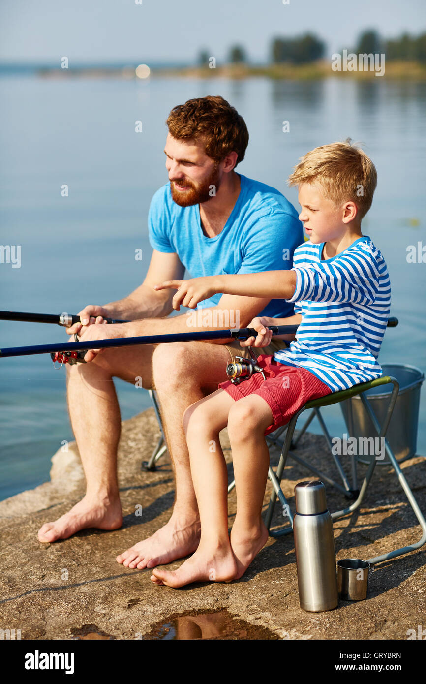 Fishing together Stock Photo