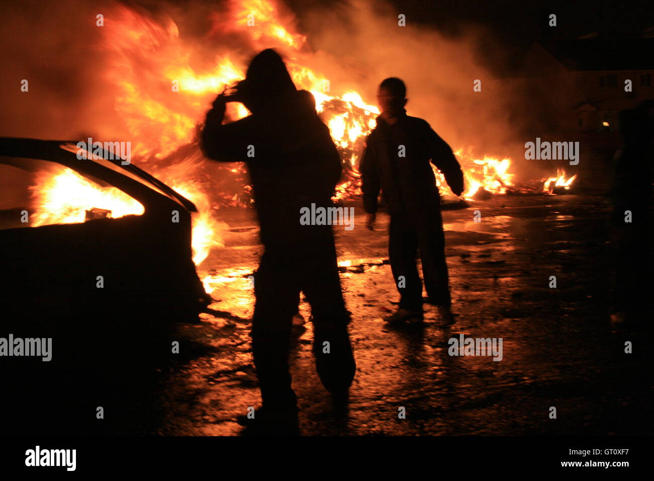 Bonfire at Eleventh Night, Belfast, Northern Ireland, UK. Stock Photo