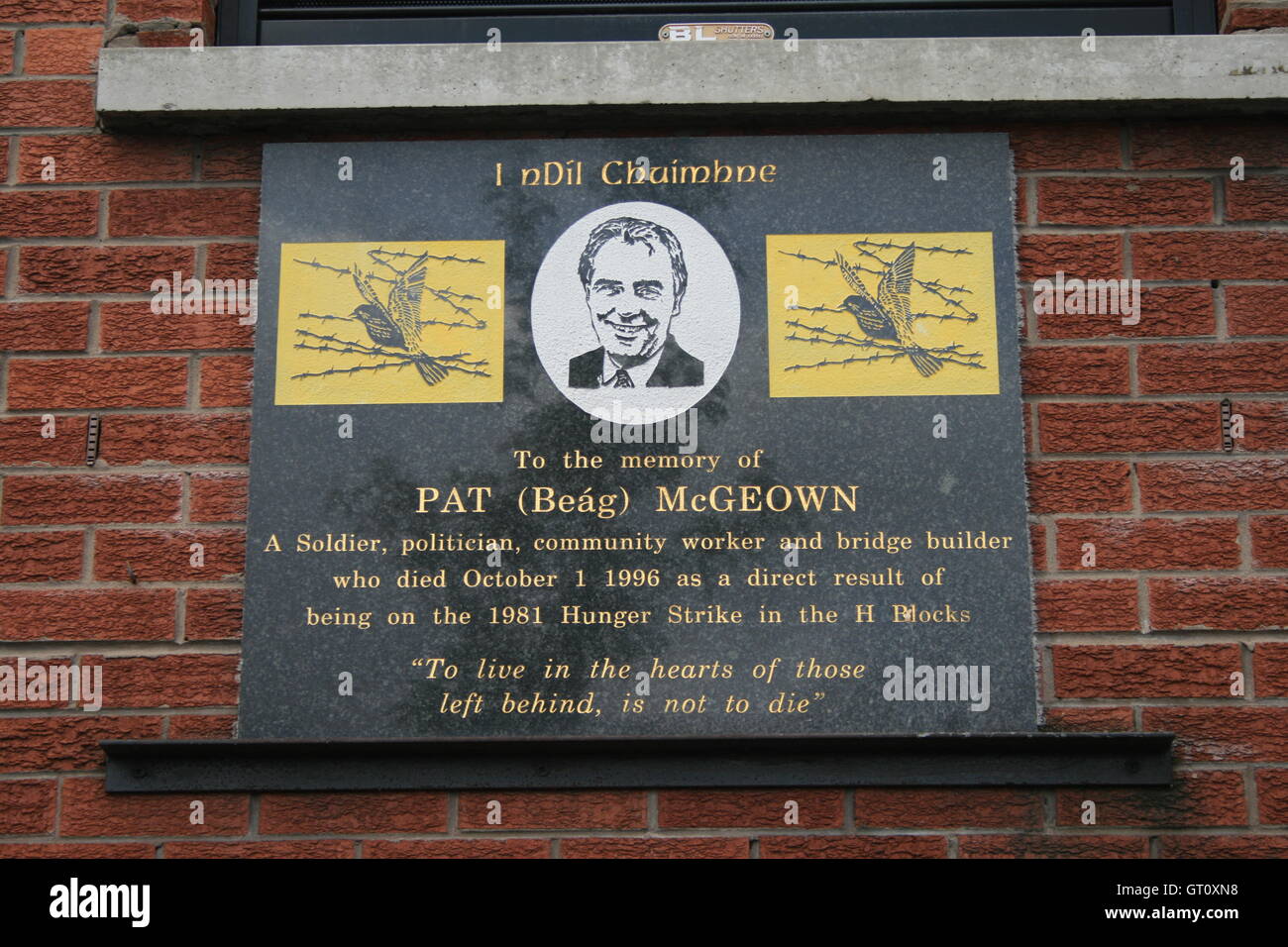 Pat mcgeown plaque hires stock photography and images Alamy
