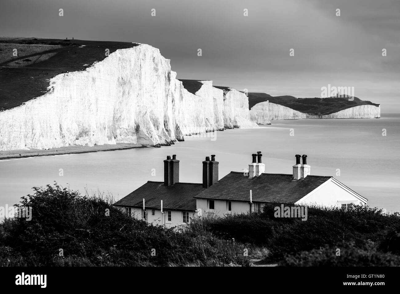The Seven Sisters and Coastguard Cottages, Seaford, East Sussex, UK