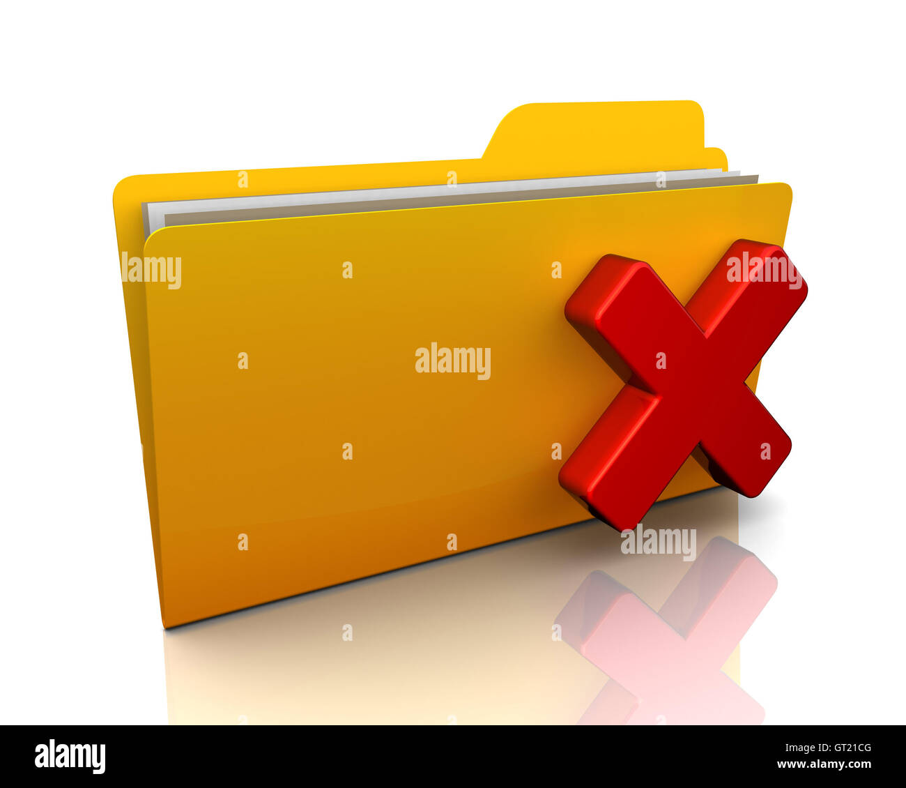 delete folder icon concept  3d illustration Stock Photo