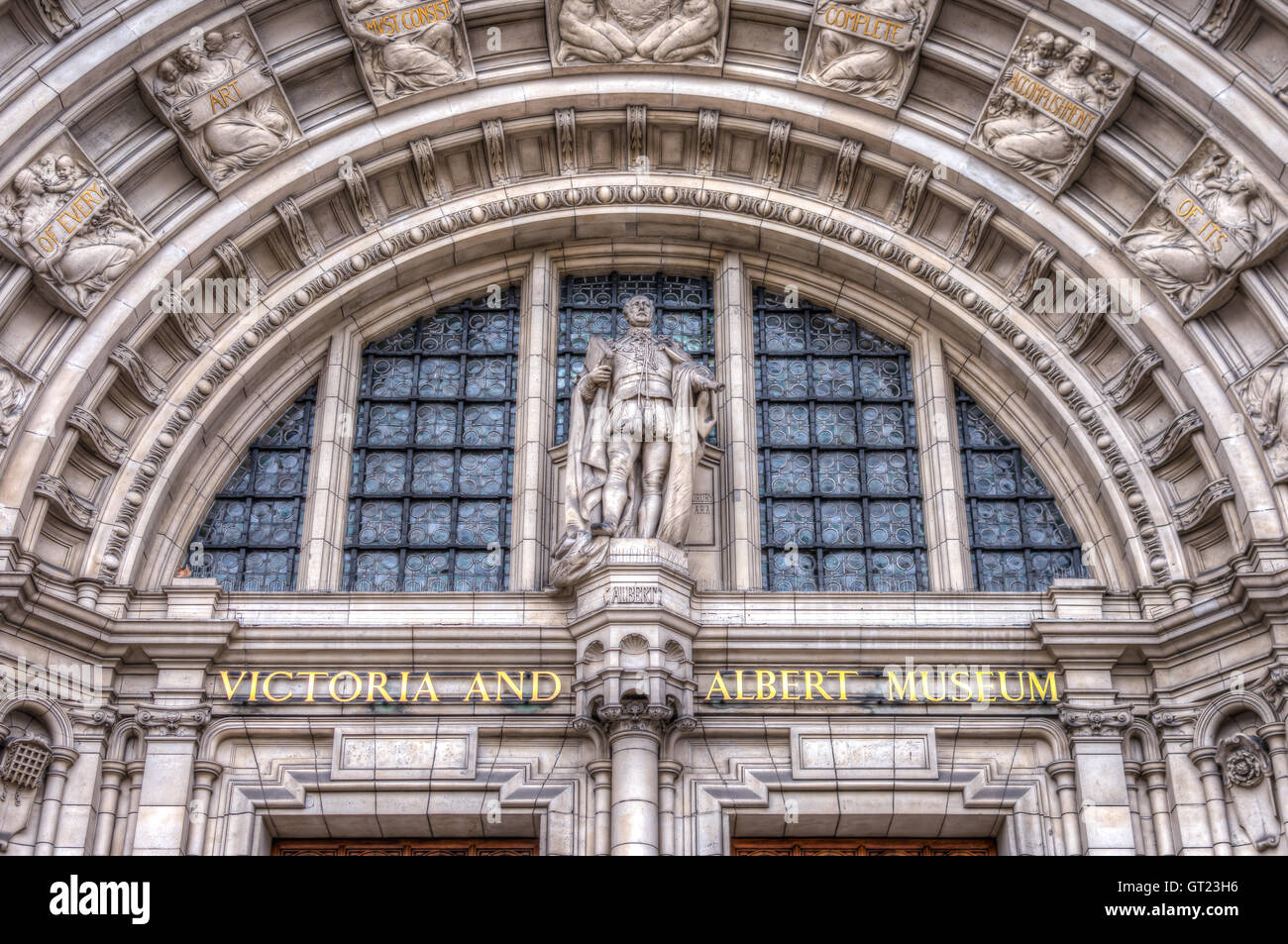 Front entrance of the Vicotria and Albert Museum in South Kensington London, UK Stock Photo