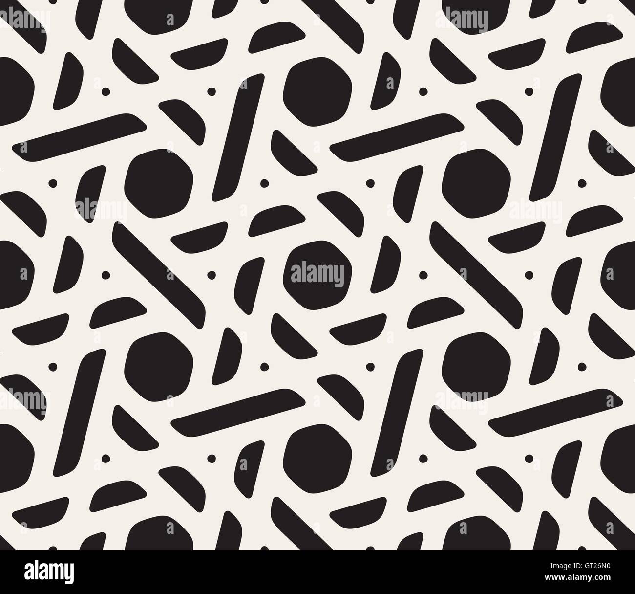 Vector Seamless Black and White Geometric Pattern Stock Vector Image ...