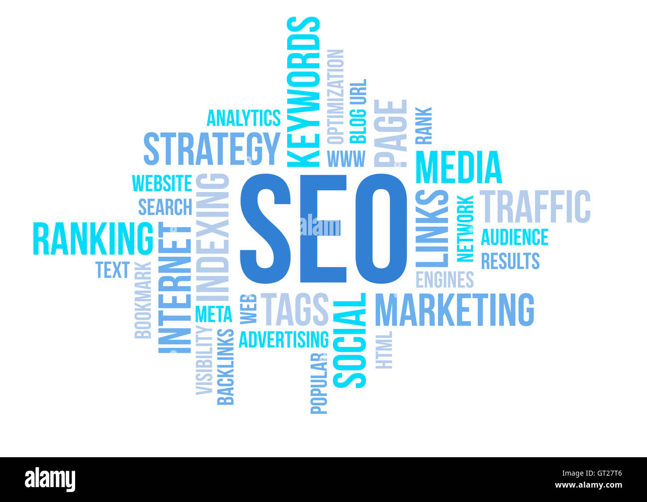 Seo business, search engine optimization, concept cloud chart illustration Stock Photo