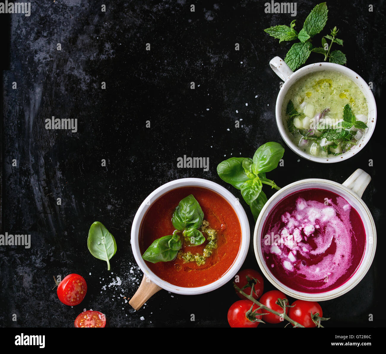 Cold vegetarian soups Stock Photo Alamy