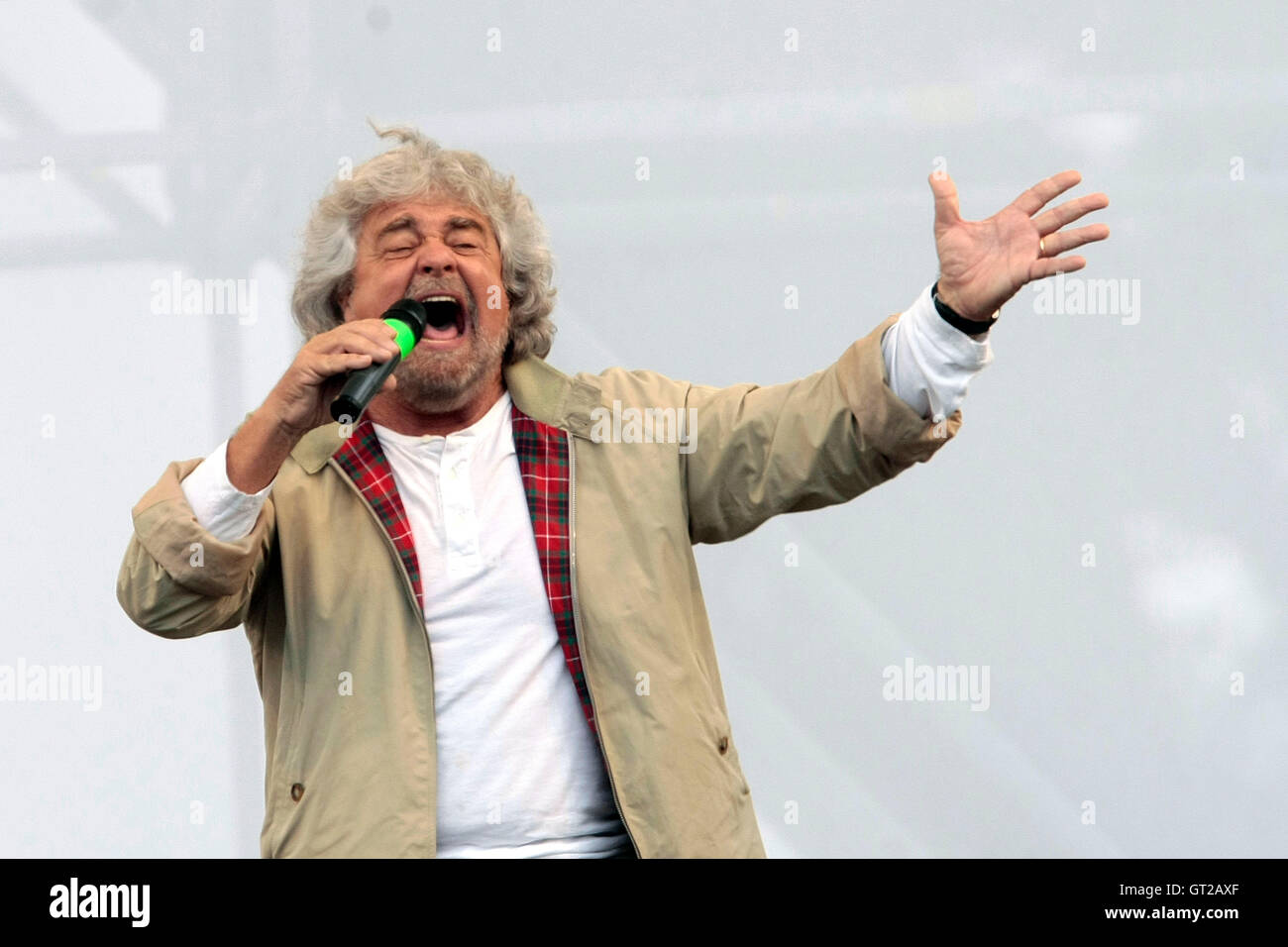 Beppe Grillo Rome 8th September 2016 Movement 5 Stars party. Photo Samantha Zucchi Insidefoto Stock Photo