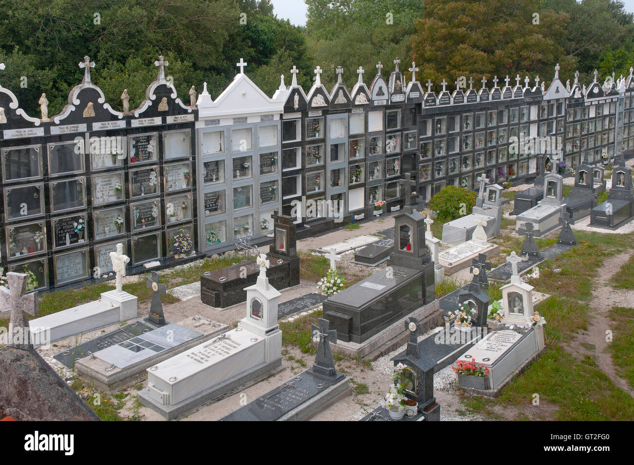 Cemetery, Carnota, La Coruña province, Region of Galicia, Spain, Europe Stock Photo
