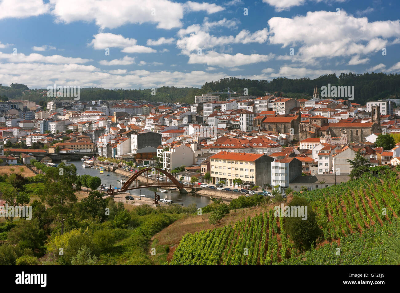 Panoramic view, Betanzos, La Coruña province, Region of Galicia, Spain, Europe Stock Photo