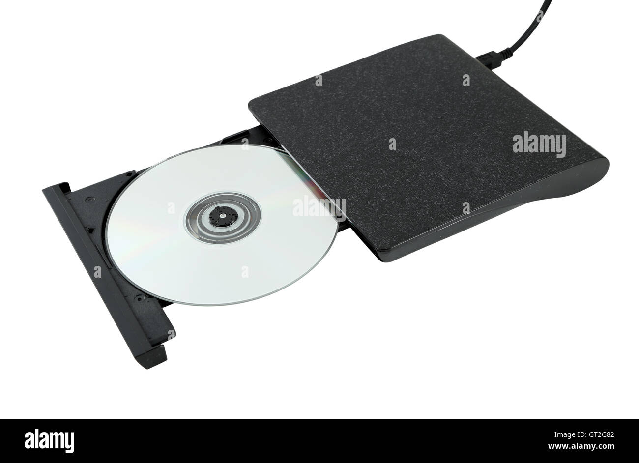 Portable Cd/Dvd external drive on white background Stock Photo