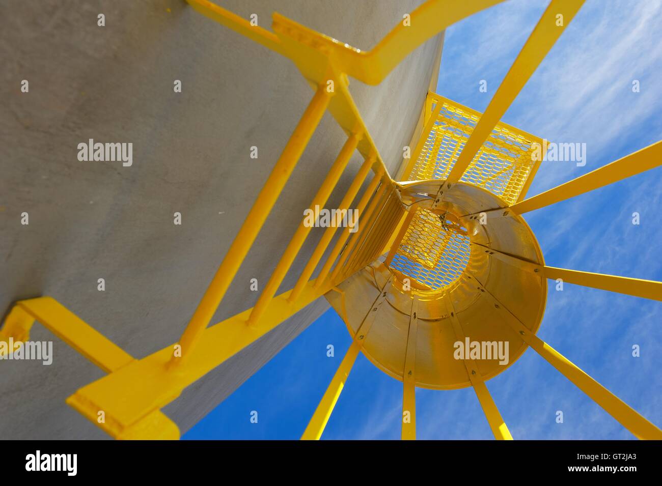 Ladder Protection Yellow Yellow safety cage ladder hi-res stock photography and images - Alamy