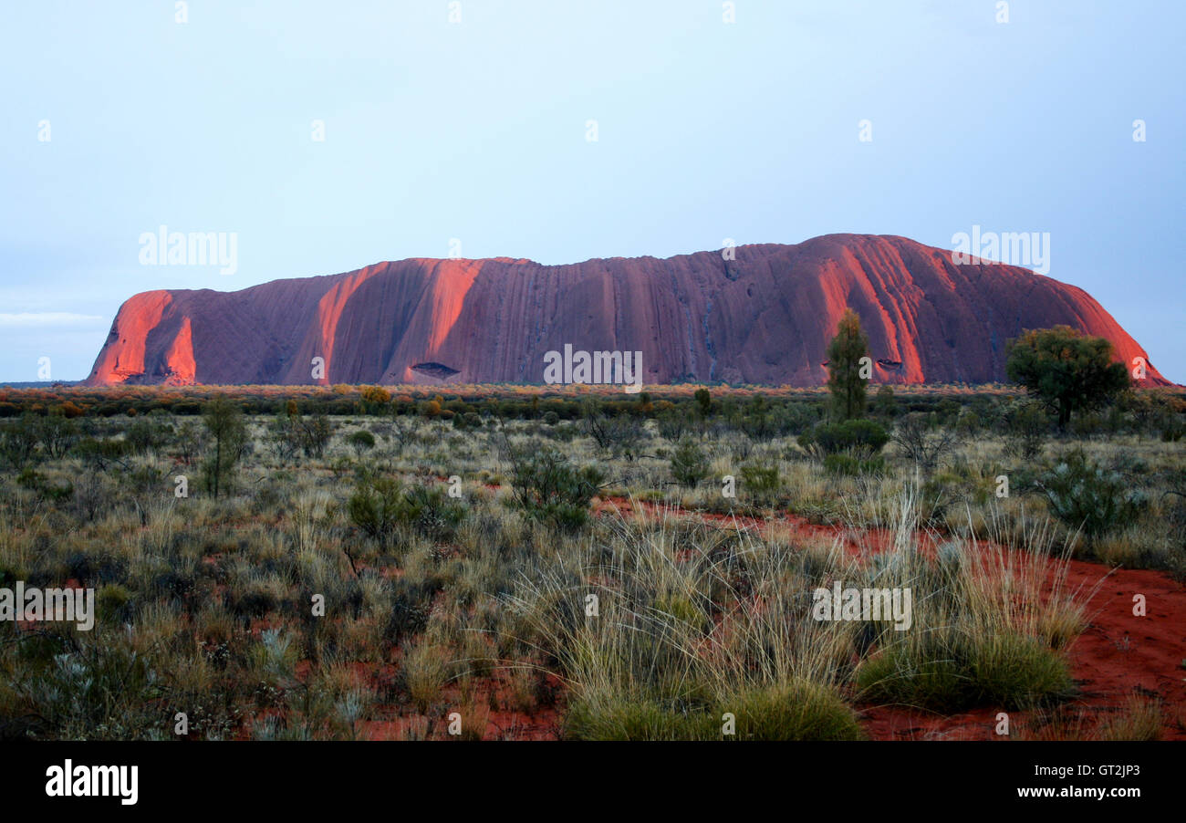 Uluru at dawn, Central Australia Stock Photo
