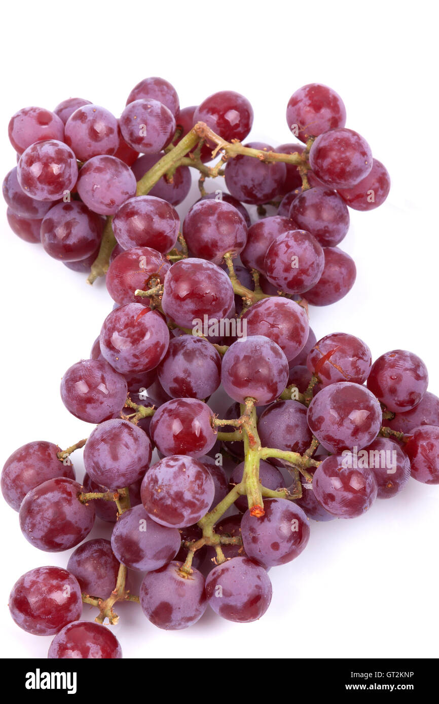 red grapes on a white background Stock Photo