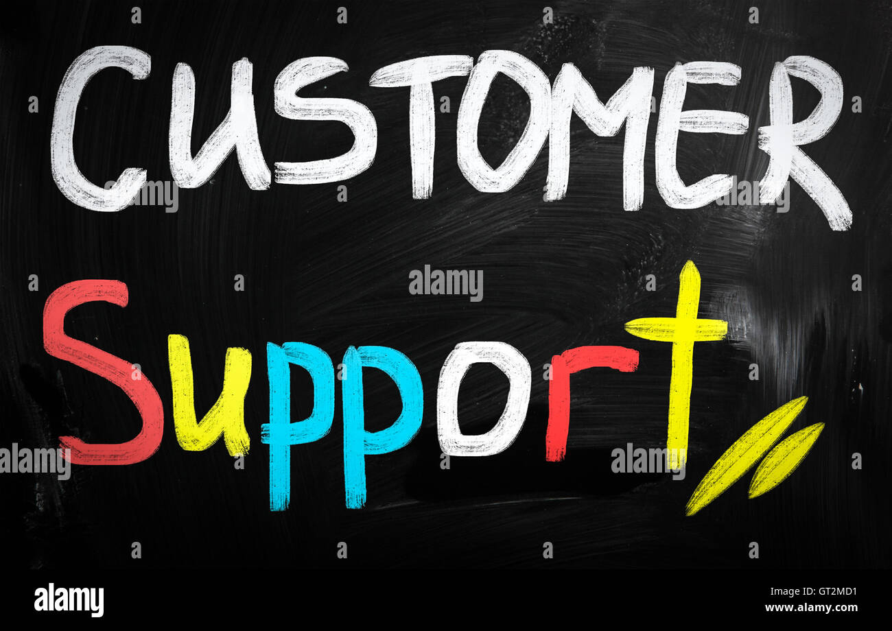 Support Handwritten Customer support handwritten with white chalk on a blackboard Stock ...