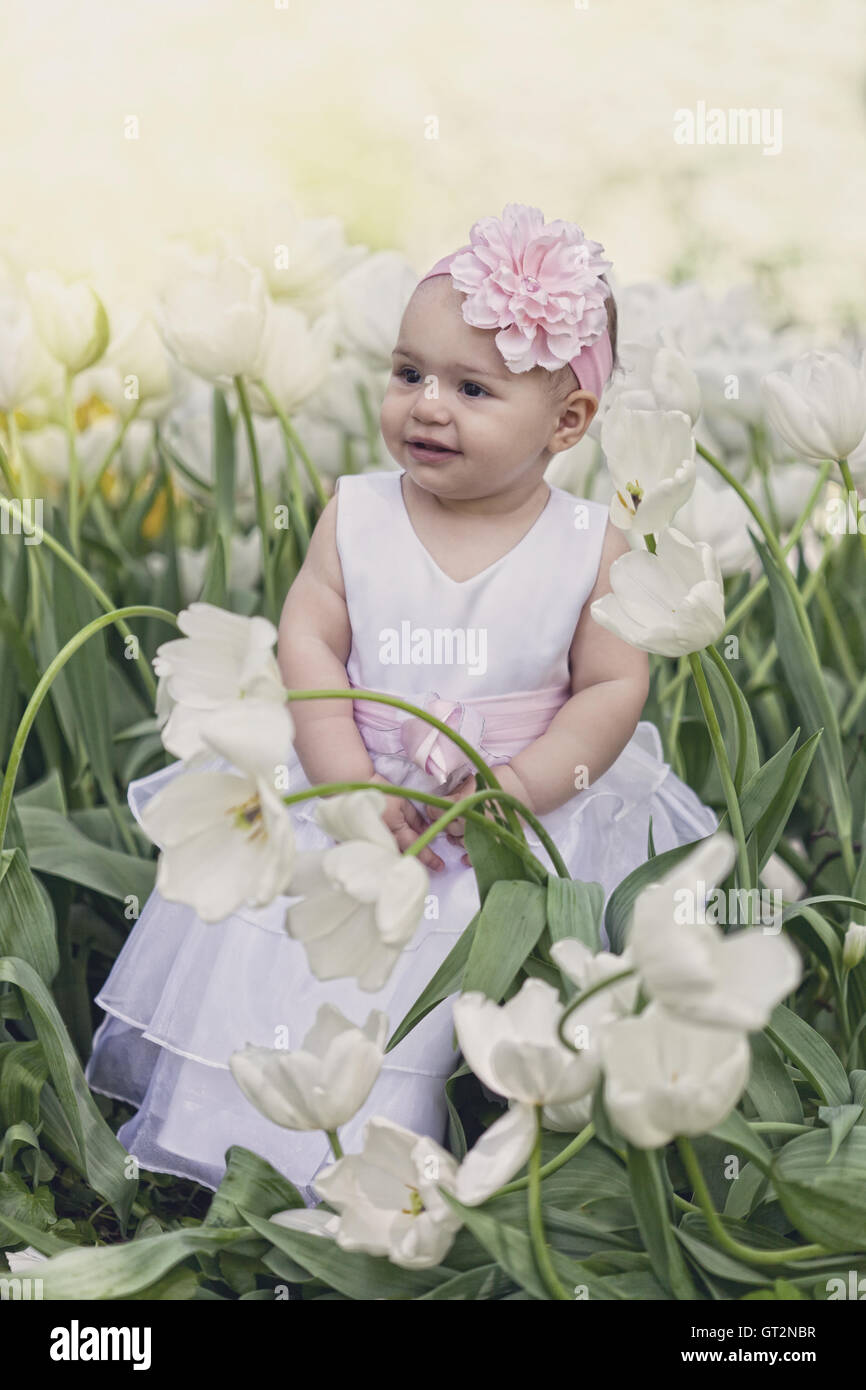 Little girl in an elegant dress Stock Photo - Alamy