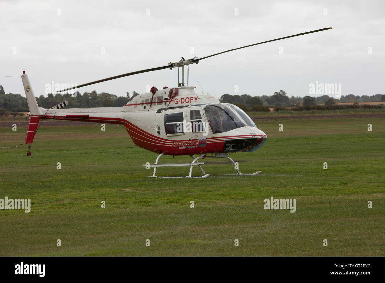 Red And White Helicopter