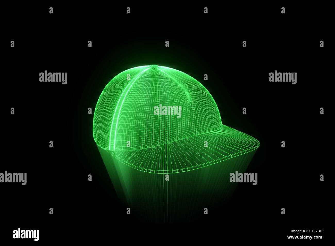 3D Hat Cap in Wireframe Hologram Style. Nice 3D Rendering Stock Photo ...