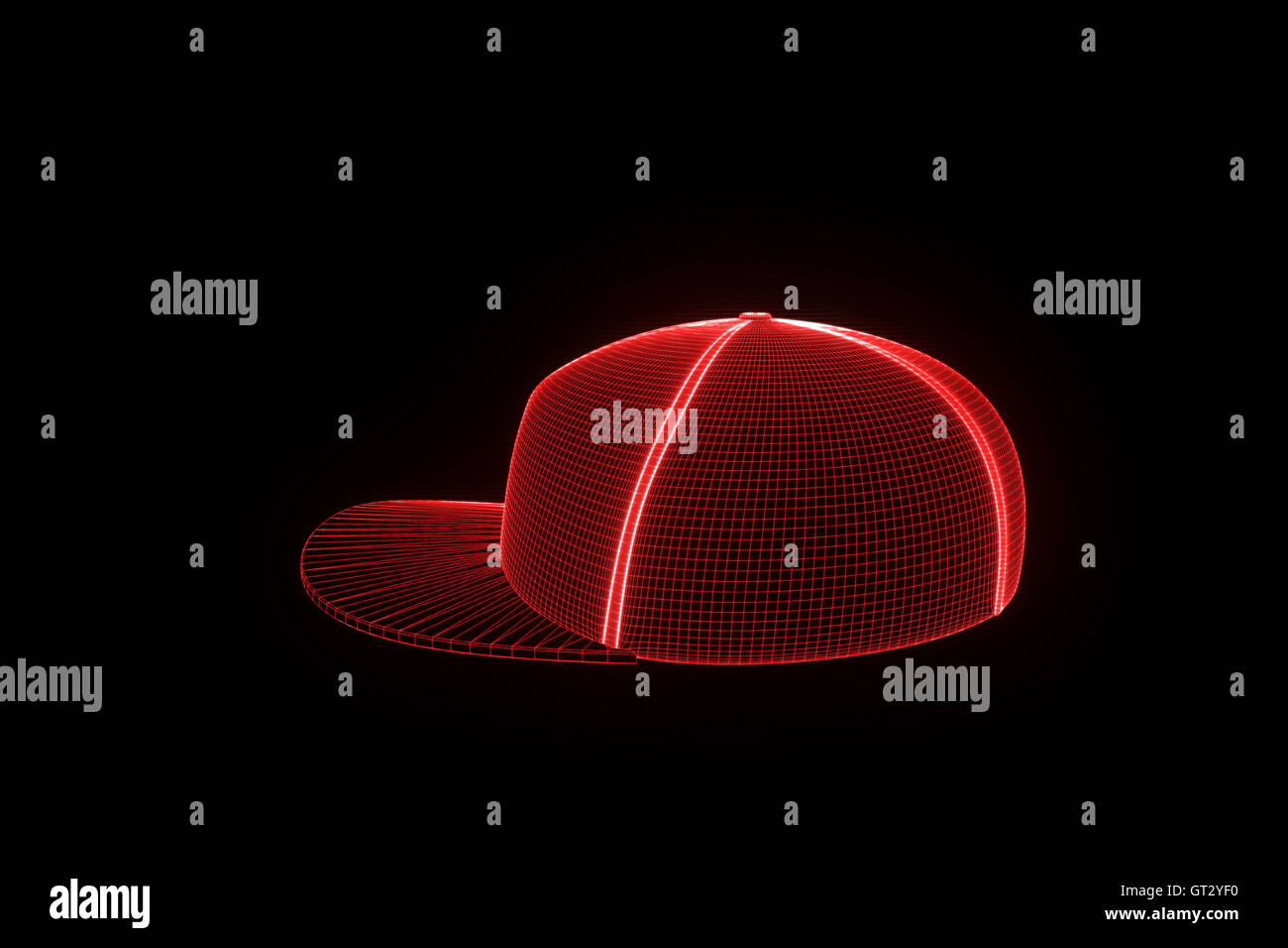 3D Hat Cap in Wireframe Hologram Style. Nice 3D Rendering Stock Photo ...