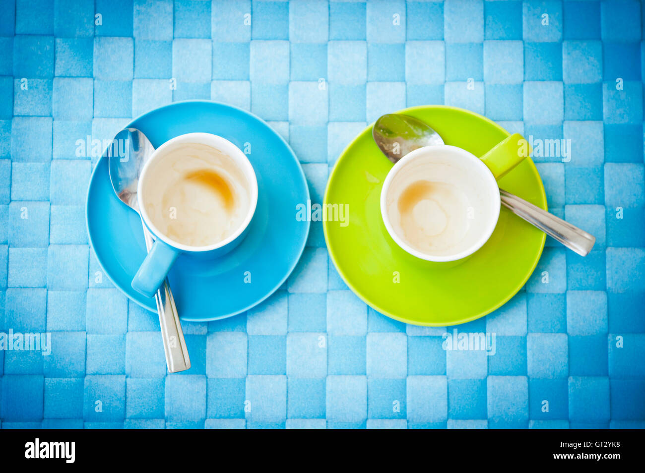 two empty coffee cups Stock Photo Alamy