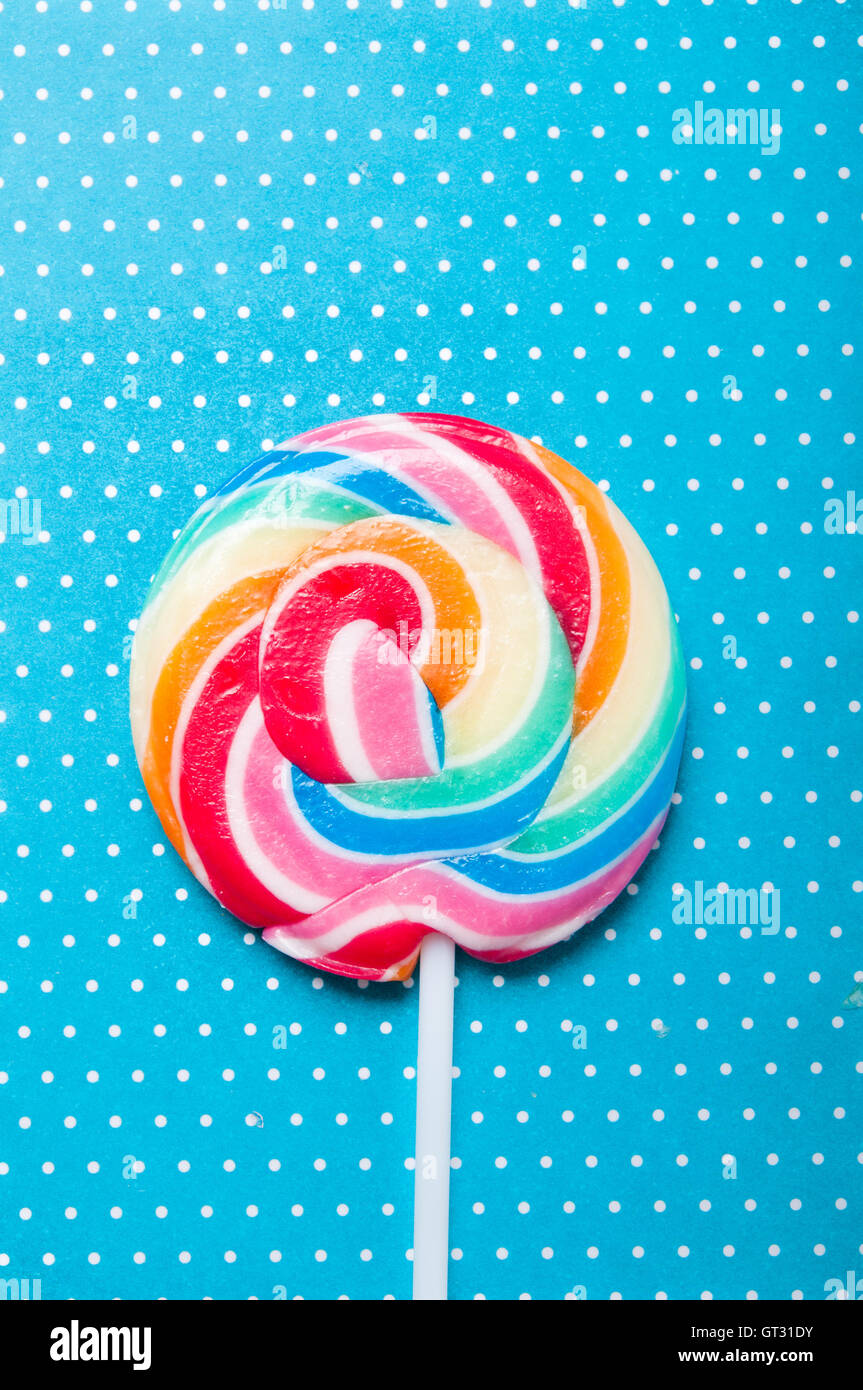 colorful round lollipop Stock Photo