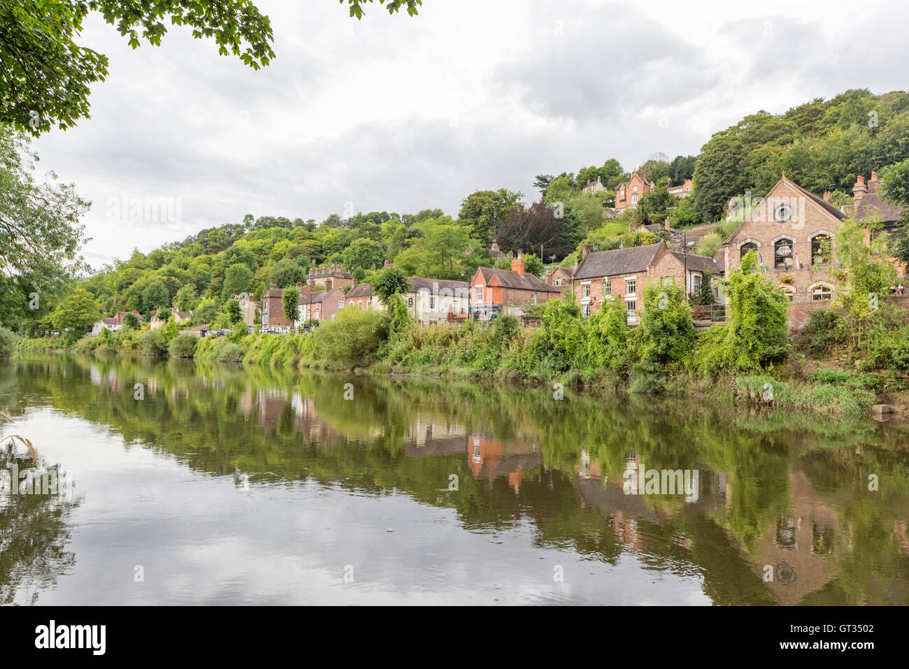 The River Severn and reflections of the Shropshire village of