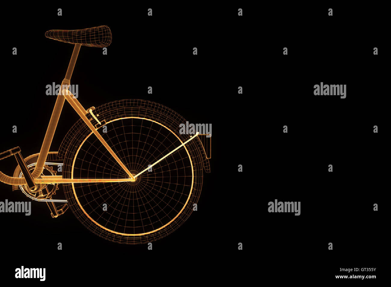 Bicycle Bike in Hologram Wireframe Style. Nice 3D Rendering Stock Photo Alamy