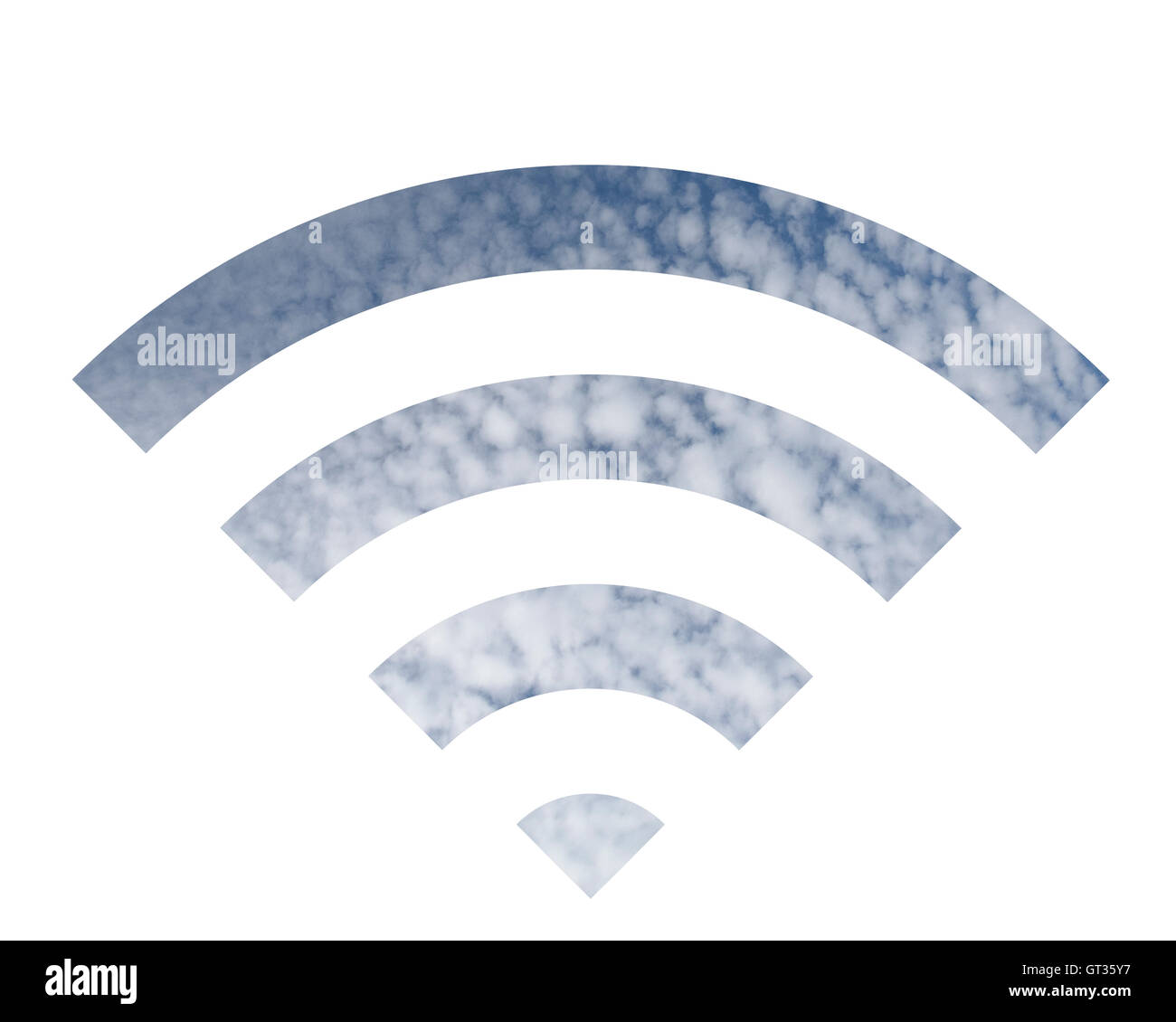 Wifi logo made out of cloud Stock Photo