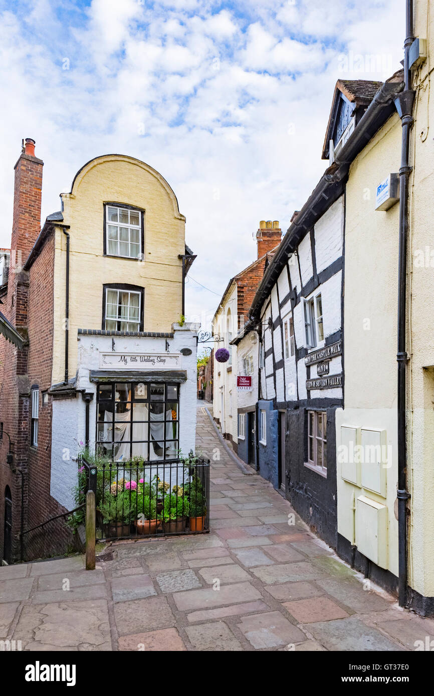 Attractive East Castle Street in Bridgnorth, Shropshire, England, UK