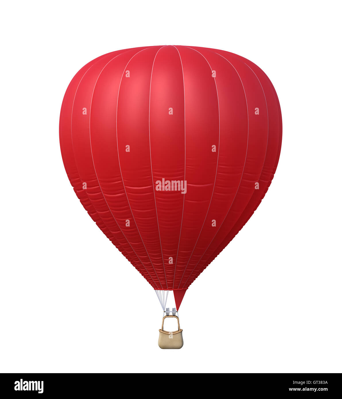 Hot air red balloon isolated on white background. 3d rendering Stock ...
