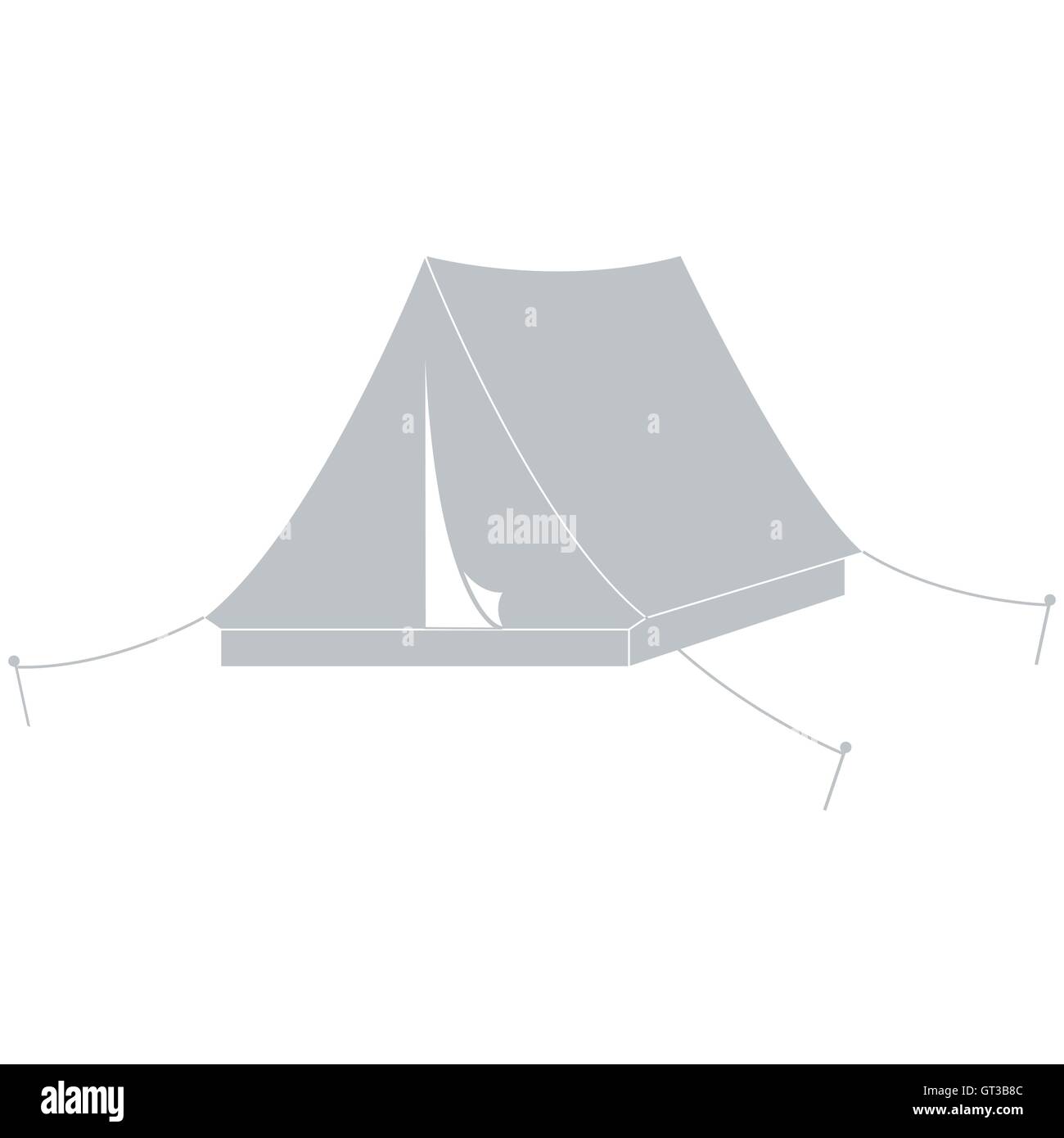 Stylized icon of a colored tourist tent on a white background Stock ...