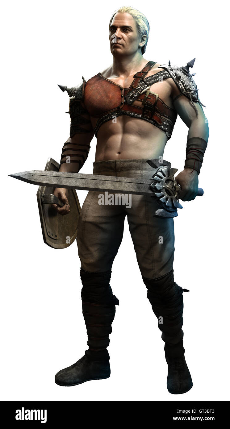 Warrior with sword and shield hi-res stock photography and images - Alamy