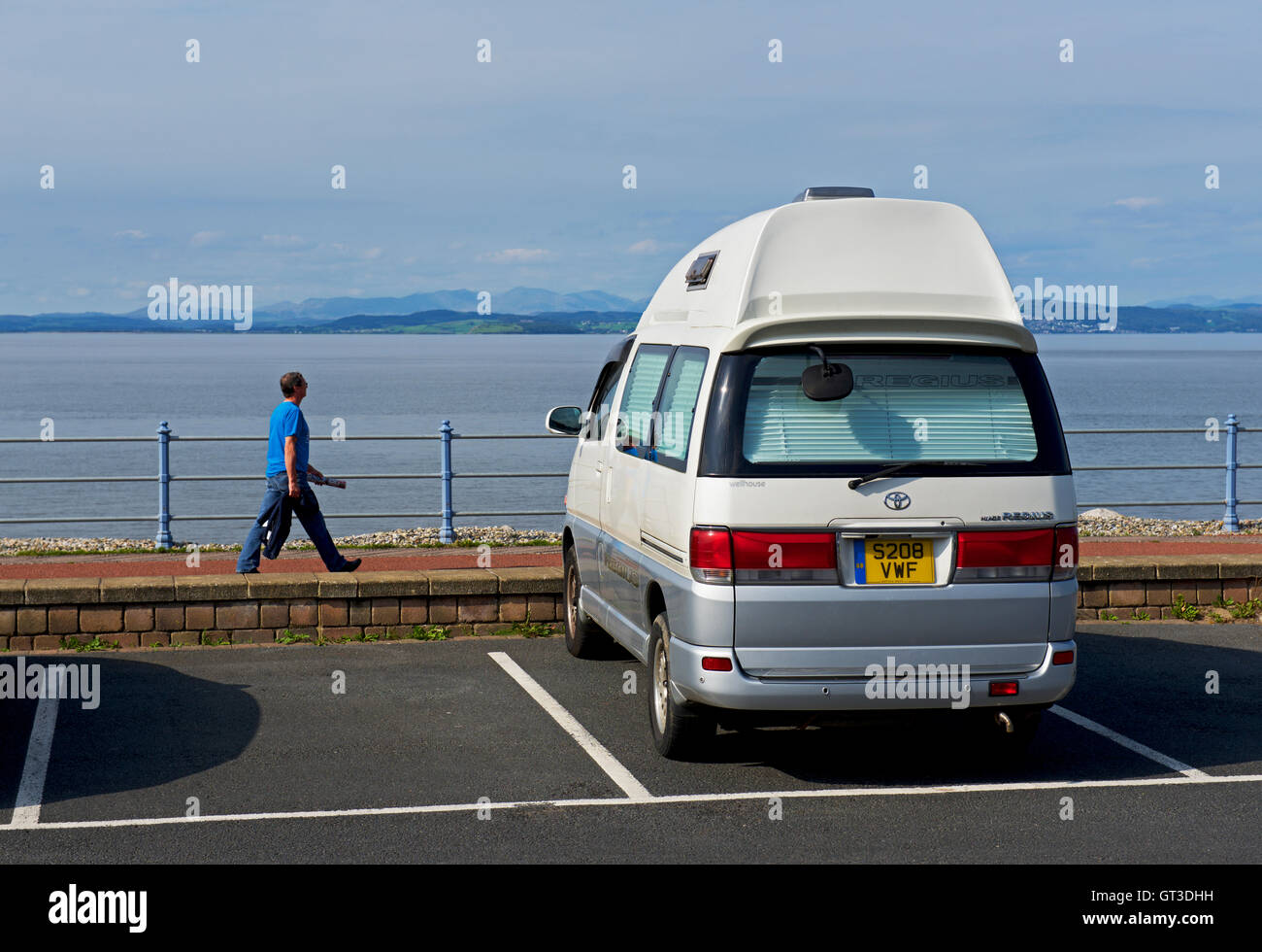Hiace Regius campervan parked in Morecambe, Lancashire, England UK Stock Photo