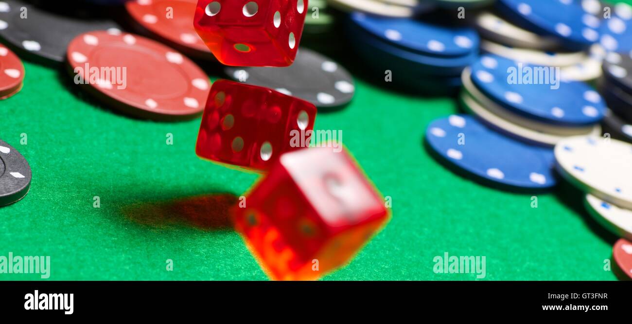 roll of the dice on a game table in a casino Stock Photo Alamy