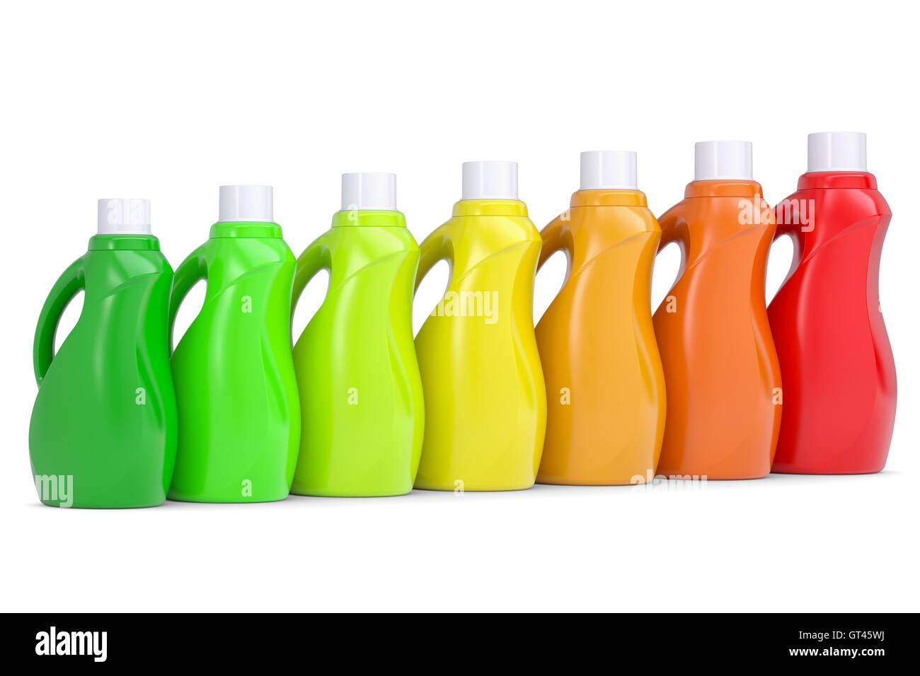 Series plastic bottles of household chemicals Stock Photo Alamy