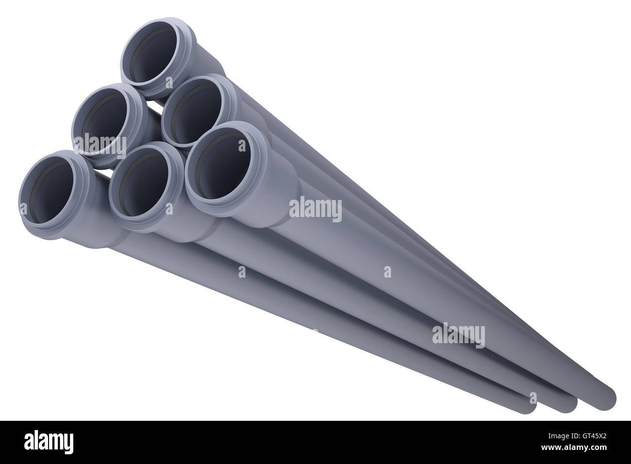 Grey PVC sewer pipes Stock Photo Alamy
