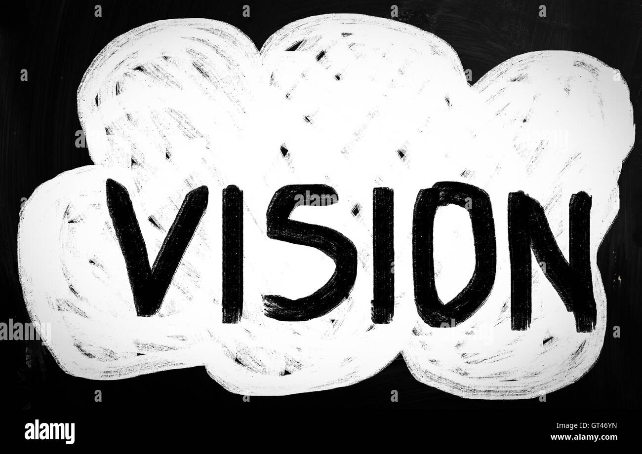 Vision handwritten with white chalk on a blackboard Stock Photo