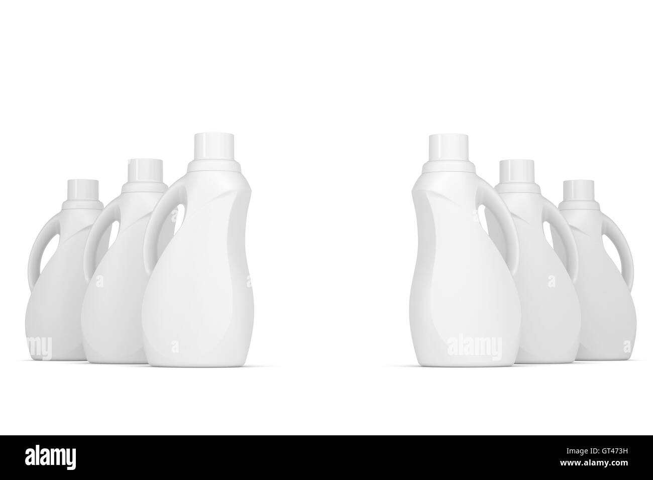 Series plastic bottles of household chemicals Stock Photo Alamy
