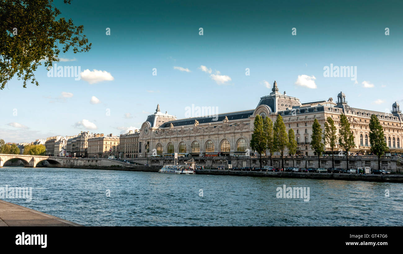 Paris (75) 7e arr. View on Seine and Orsay Museum. France. Europe Stock Photo
