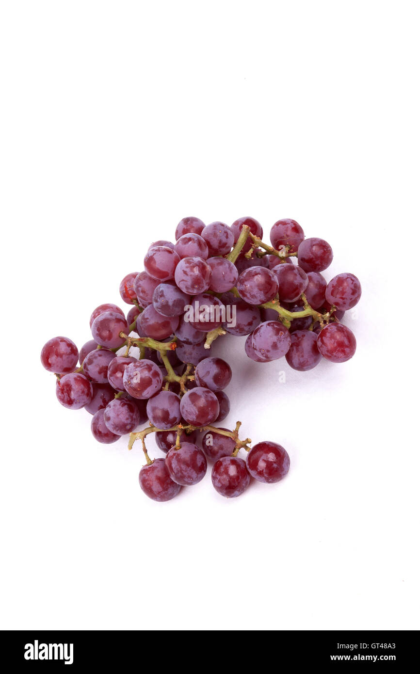 red grapes on a white background Stock Photo